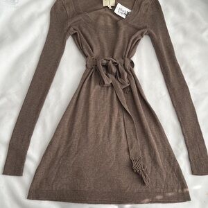 Long Sleeve Brown Dress